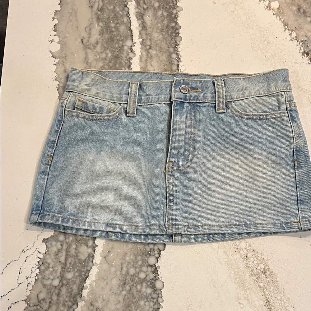 Light Blue Denim Mini Skirt